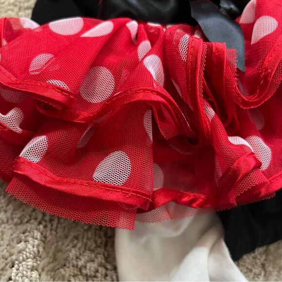 NEWBORN Disney Minnie Mouse Red & Black Polka Dot outfit Costume w/free puppet - Picture 11 of 13